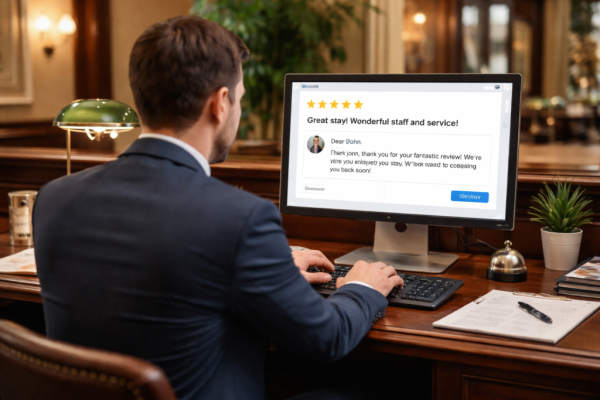 manager che risponde a recensioni